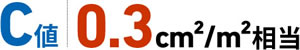 C値 0.3cm/m相当